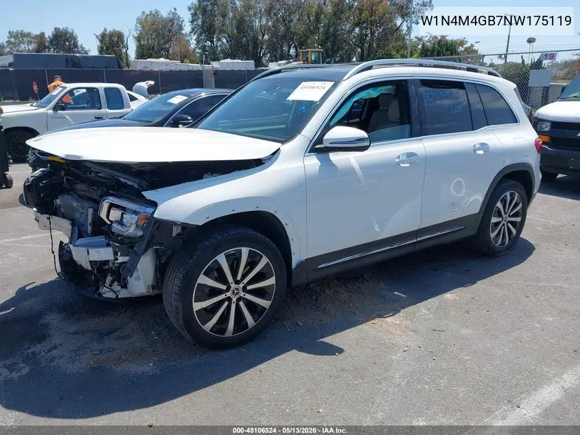 2022 Mercedes-Benz Glb 250 VIN: W1N4M4GB7NW175119 Lot: 45106524