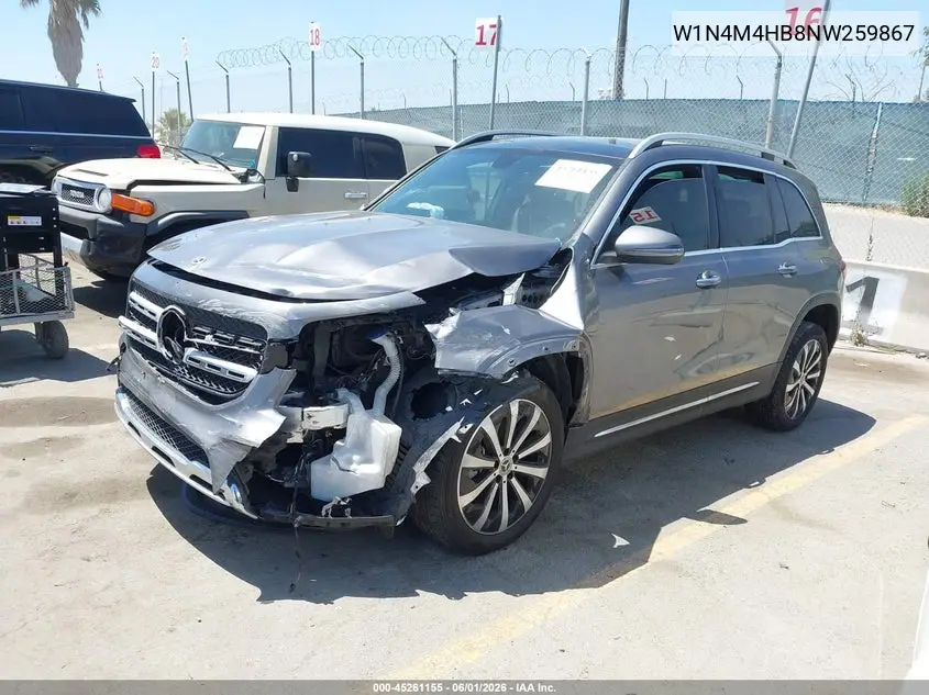 2022 Mercedes-Benz Glb 250 4Matic VIN: W1N4M4HB8NW259867 Lot: 45261155