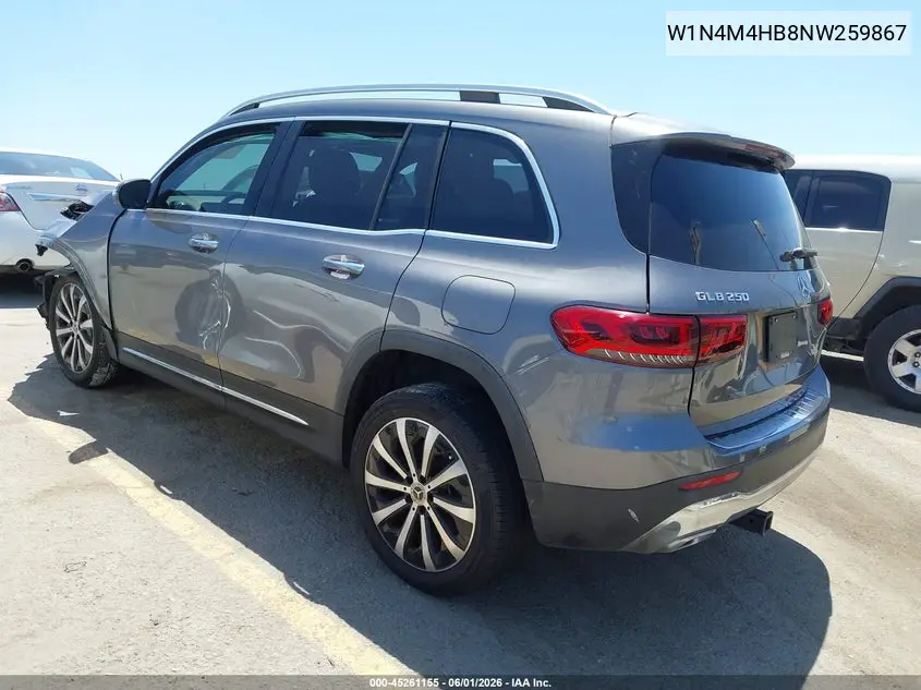 2022 Mercedes-Benz Glb 250 4Matic VIN: W1N4M4HB8NW259867 Lot: 45261155