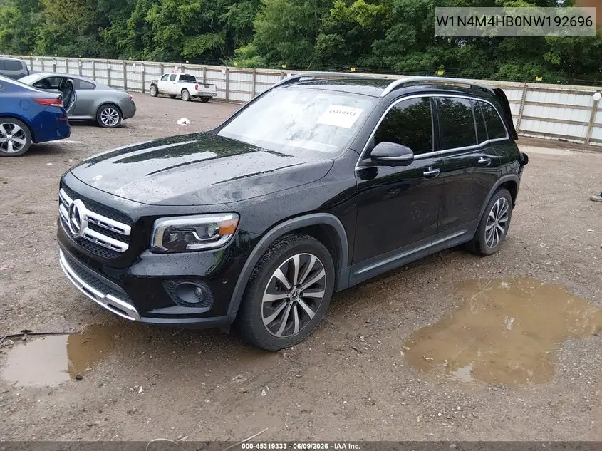 2022 Mercedes-Benz Glb 250 4Matic VIN: W1N4M4HB0NW192696 Lot: 45319333