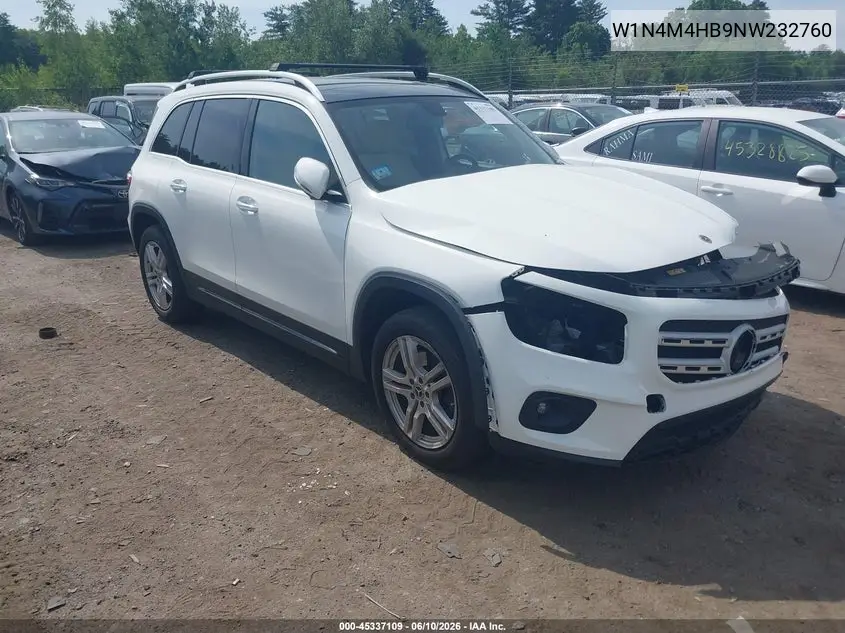 2022 Mercedes-Benz Glb 250 4Matic VIN: W1N4M4HB9NW232760 Lot: 45337109