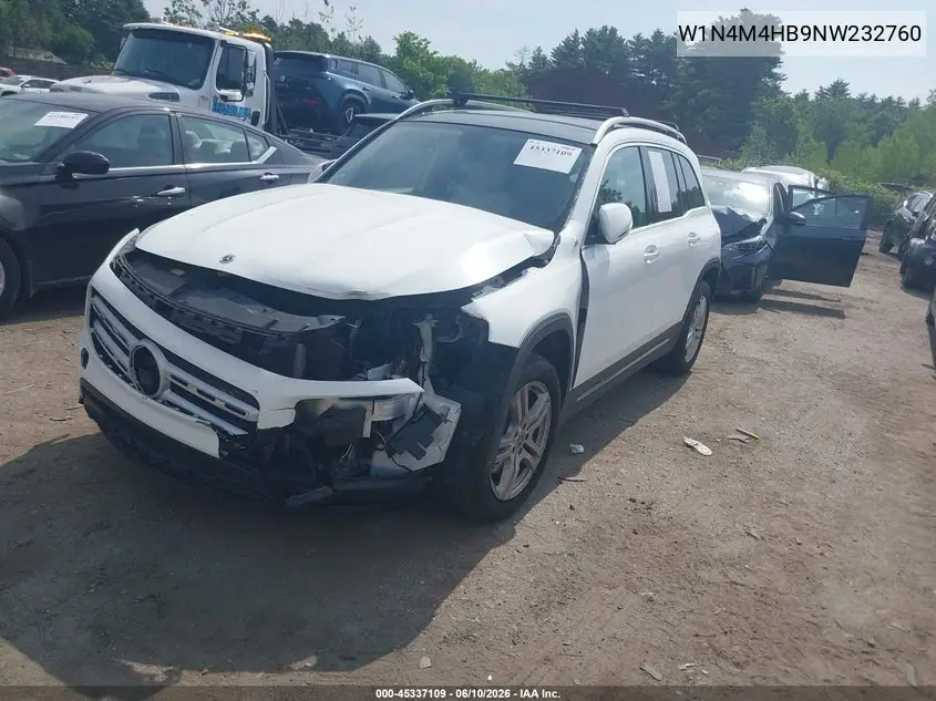 2022 Mercedes-Benz Glb 250 4Matic VIN: W1N4M4HB9NW232760 Lot: 45337109