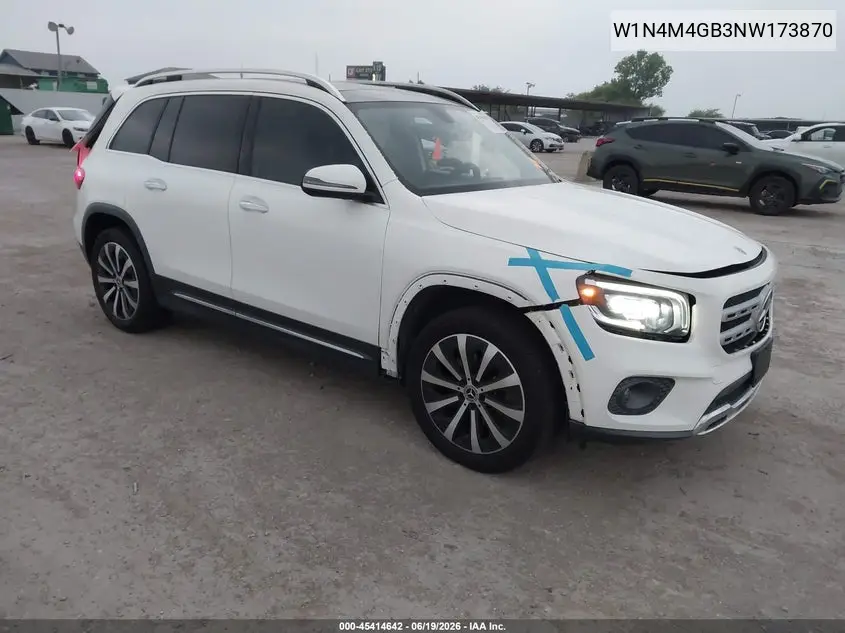 2022 Mercedes-Benz Glb 250 VIN: W1N4M4GB3NW173870 Lot: 45414642