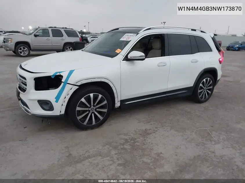 2022 Mercedes-Benz Glb 250 VIN: W1N4M4GB3NW173870 Lot: 45414642