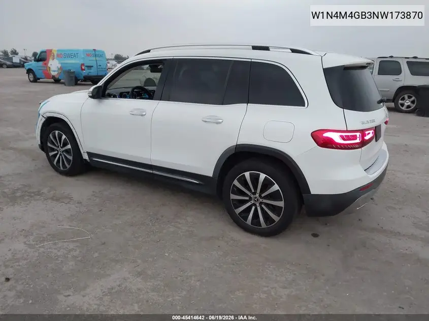 2022 Mercedes-Benz Glb 250 VIN: W1N4M4GB3NW173870 Lot: 45414642