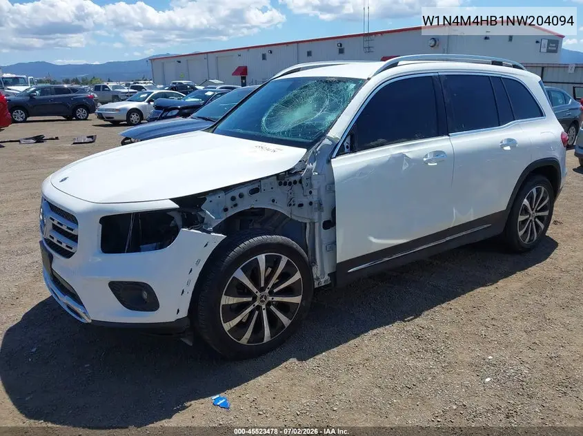 2022 Mercedes-Benz Glb 250 4Matic VIN: W1N4M4HB1NW204094 Lot: 45523478