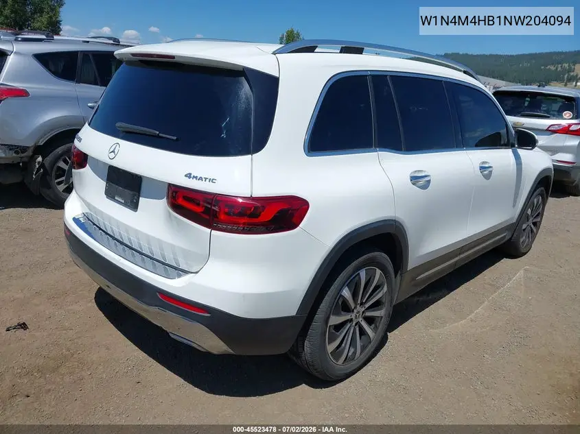2022 Mercedes-Benz Glb 250 4Matic VIN: W1N4M4HB1NW204094 Lot: 45523478