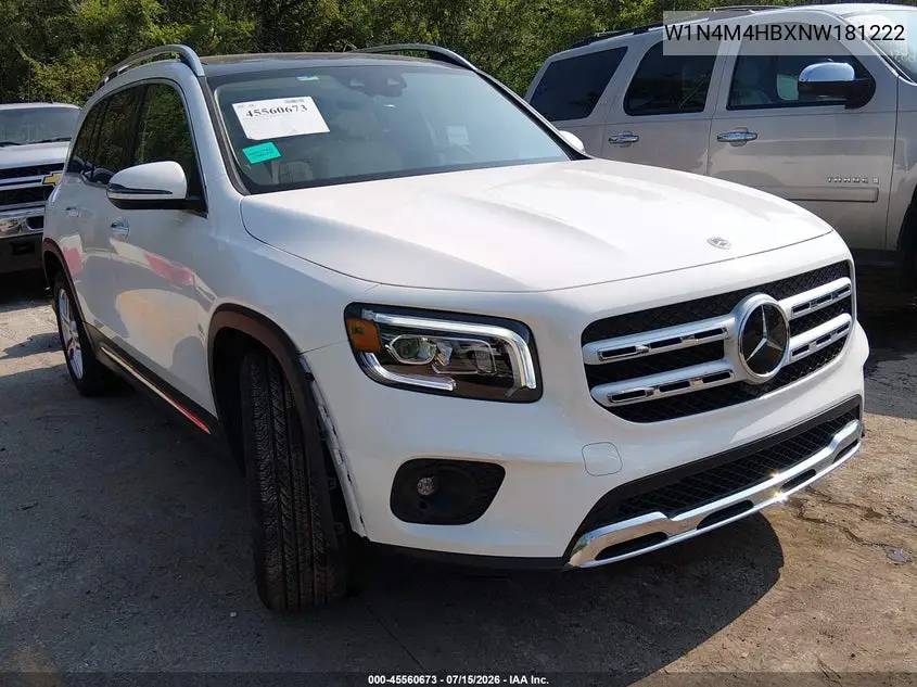 2022 Mercedes-Benz Glb 250 4Matic VIN: W1N4M4HBXNW181222 Lot: 45560673