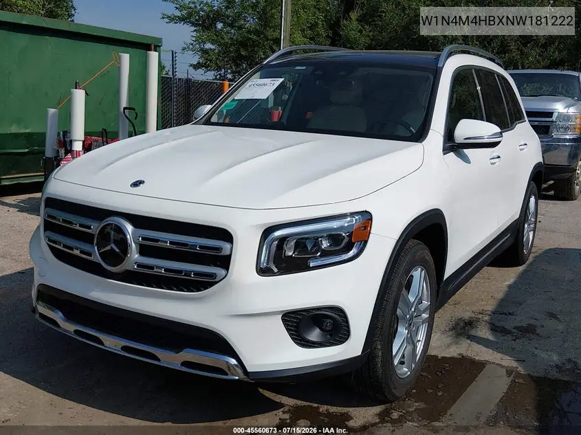 2022 Mercedes-Benz Glb 250 4Matic VIN: W1N4M4HBXNW181222 Lot: 45560673