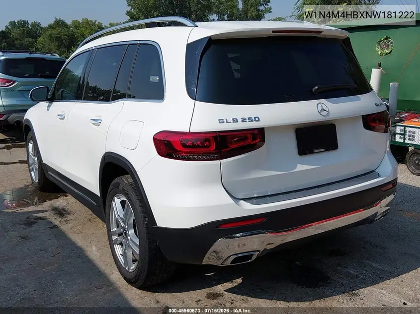 2022 Mercedes-Benz Glb 250 4Matic VIN: W1N4M4HBXNW181222 Lot: 45560673