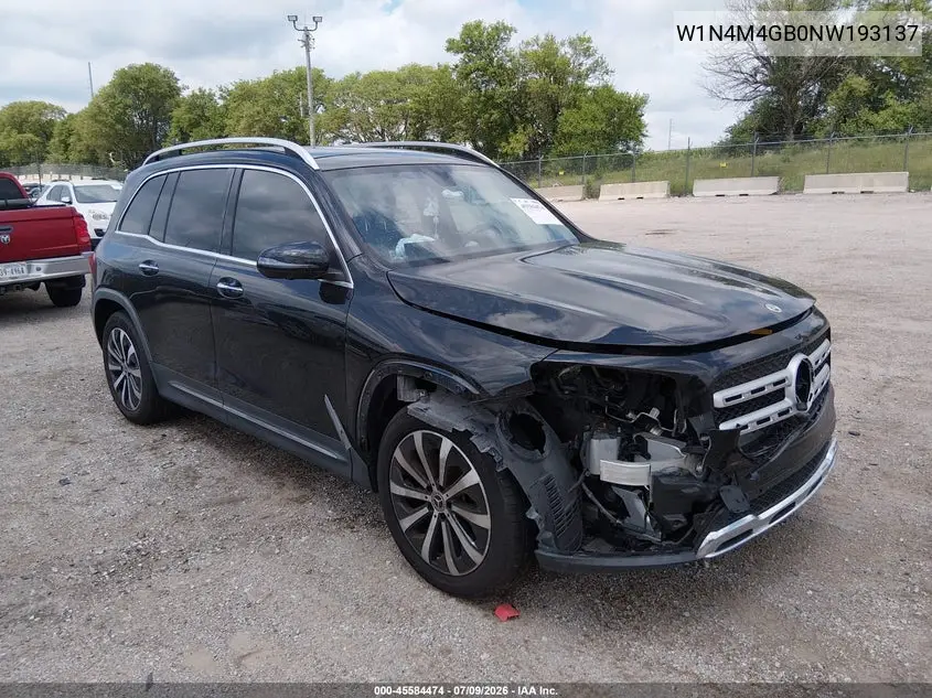 2022 Mercedes-Benz Glb 250 VIN: W1N4M4GB0NW193137 Lot: 45584474