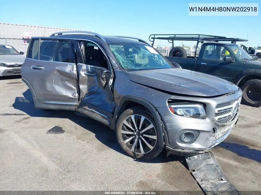 2022 Mercedes-Benz Glb 250 4Matic VIN: W1N4M4HB0NW202918 Lot: 45596024