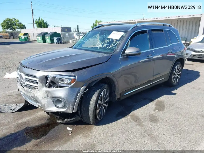 2022 Mercedes-Benz Glb 250 4Matic VIN: W1N4M4HB0NW202918 Lot: 45596024