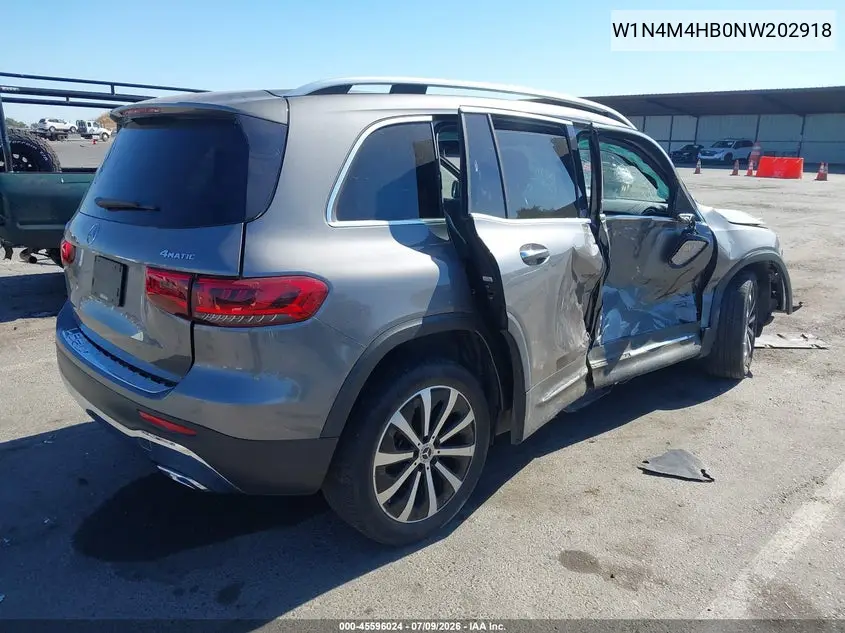 2022 Mercedes-Benz Glb 250 4Matic VIN: W1N4M4HB0NW202918 Lot: 45596024
