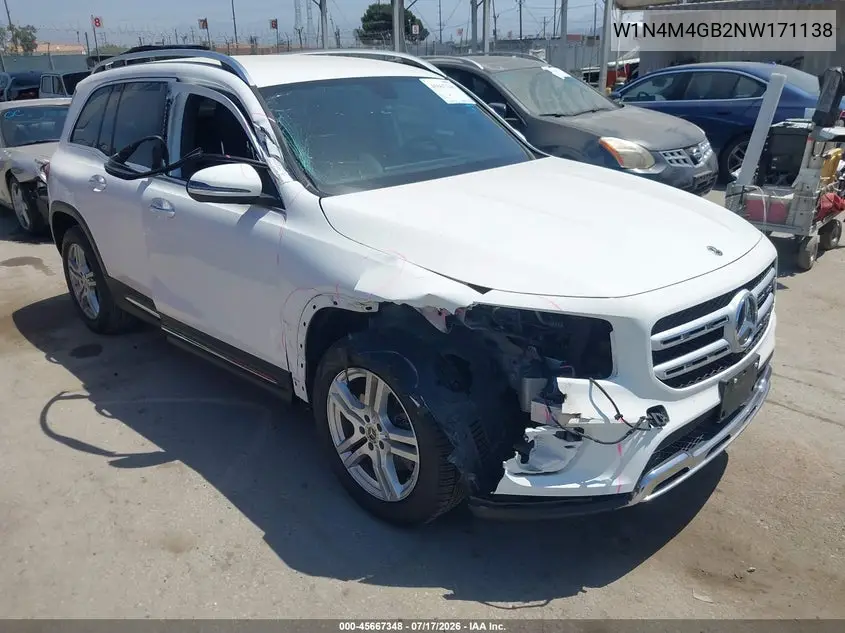 2022 Mercedes-Benz Glb 250 VIN: W1N4M4GB2NW171138 Lot: 45667348