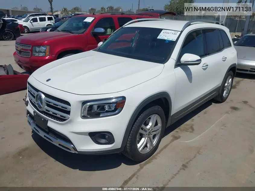 2022 Mercedes-Benz Glb 250 VIN: W1N4M4GB2NW171138 Lot: 45667348