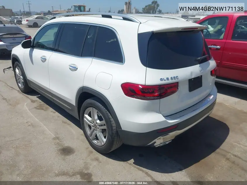2022 Mercedes-Benz Glb 250 VIN: W1N4M4GB2NW171138 Lot: 45667348