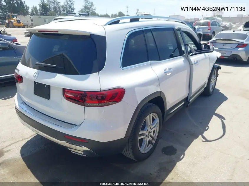 2022 Mercedes-Benz Glb 250 VIN: W1N4M4GB2NW171138 Lot: 45667348