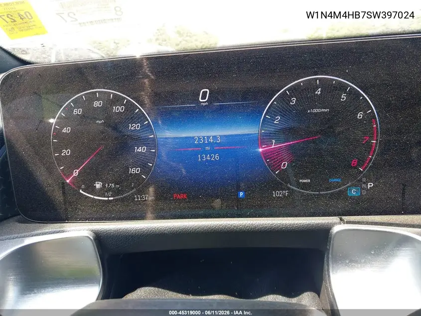 2025 Mercedes-Benz Glb 250 4Matic VIN: W1N4M4HB7SW397024 Lot: 45319000