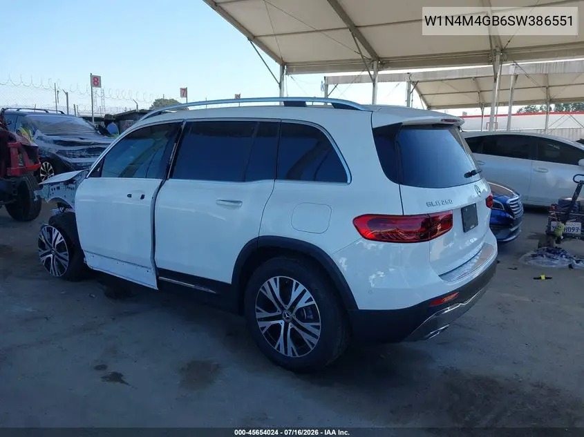 2025 Mercedes-Benz Glb 250 VIN: W1N4M4GB6SW386551 Lot: 45654024