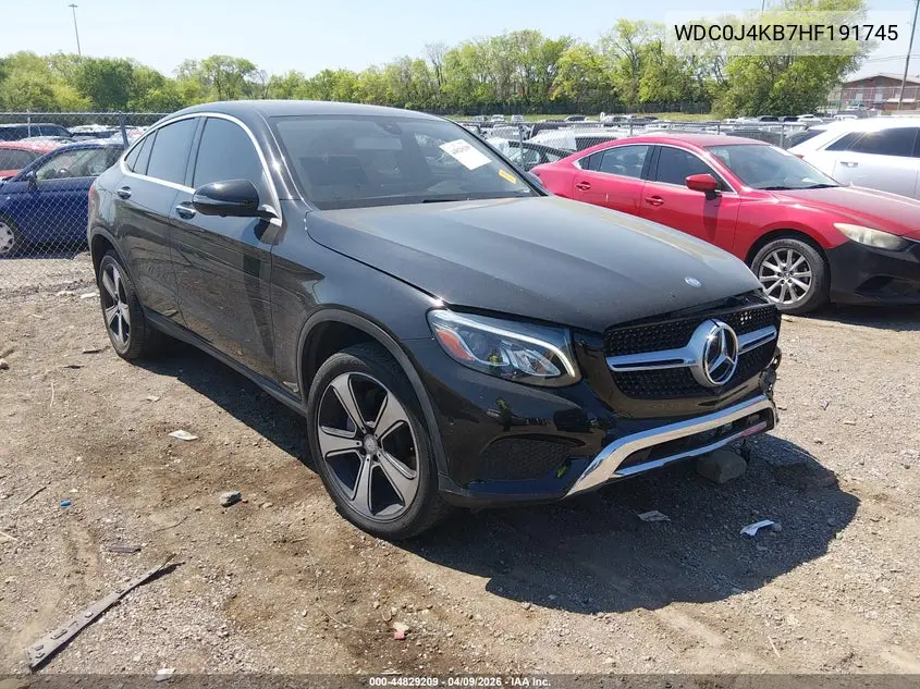 2017 Mercedes-Benz Glc 300 Coupe 4Matic VIN: WDC0J4KB7HF191745 Lot: 44829209
