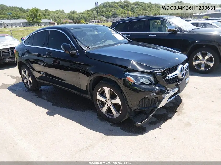 2017 Mercedes-Benz Glc 300 Coupe 4Matic VIN: WDC0J4KB6HF200631 Lot: 45103275