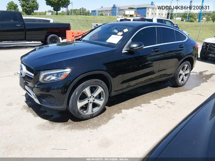 2017 Mercedes-Benz Glc 300 Coupe 4Matic VIN: WDC0J4KB6HF200631 Lot: 45103275