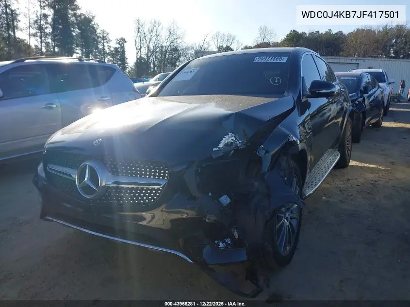 2018 Mercedes-Benz Glc 300 Coupe 4Matic VIN: WDC0J4KB7JF417501 Lot: 43968281
