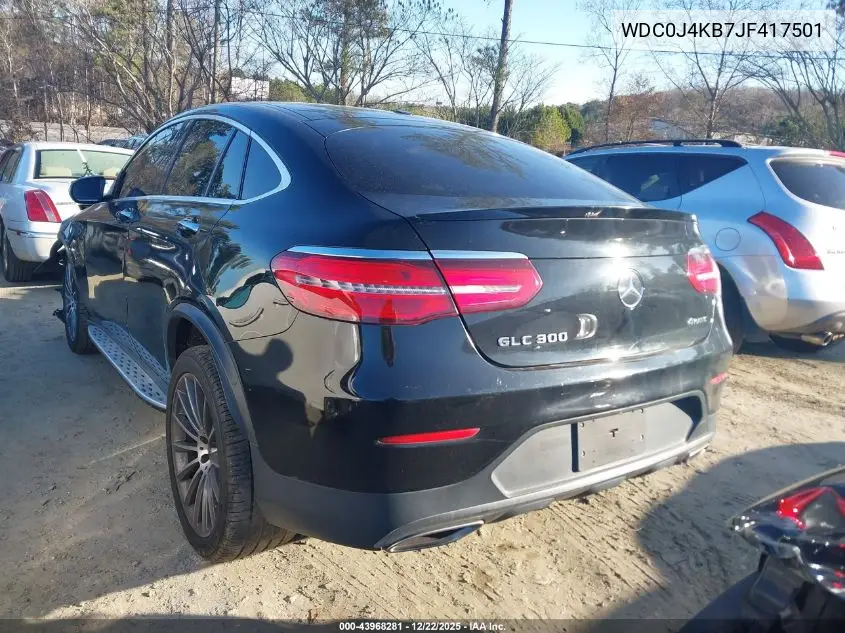 2018 Mercedes-Benz Glc 300 Coupe 4Matic VIN: WDC0J4KB7JF417501 Lot: 43968281
