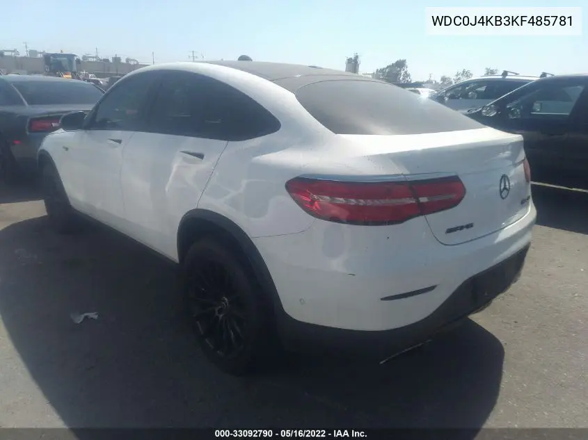 2019 Mercedes-Benz Glc 300 Coupe 4Matic VIN: WDC0J4KB3KF485781 Lot: 33092790