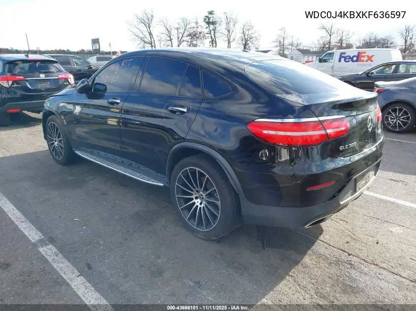 2019 Mercedes-Benz Glc 300 Coupe 4Matic VIN: WDC0J4KBXKF636597 Lot: 43666101