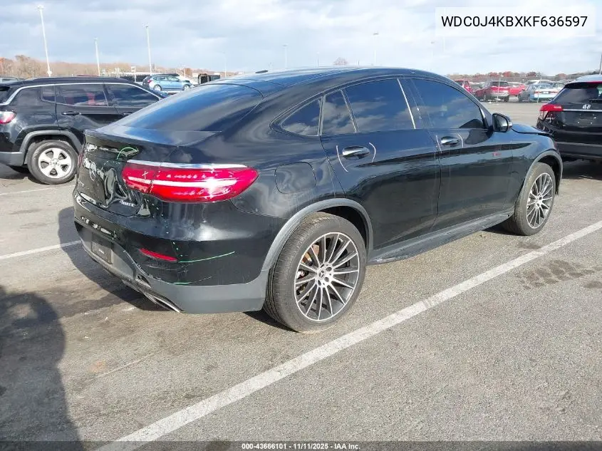 2019 Mercedes-Benz Glc 300 Coupe 4Matic VIN: WDC0J4KBXKF636597 Lot: 43666101