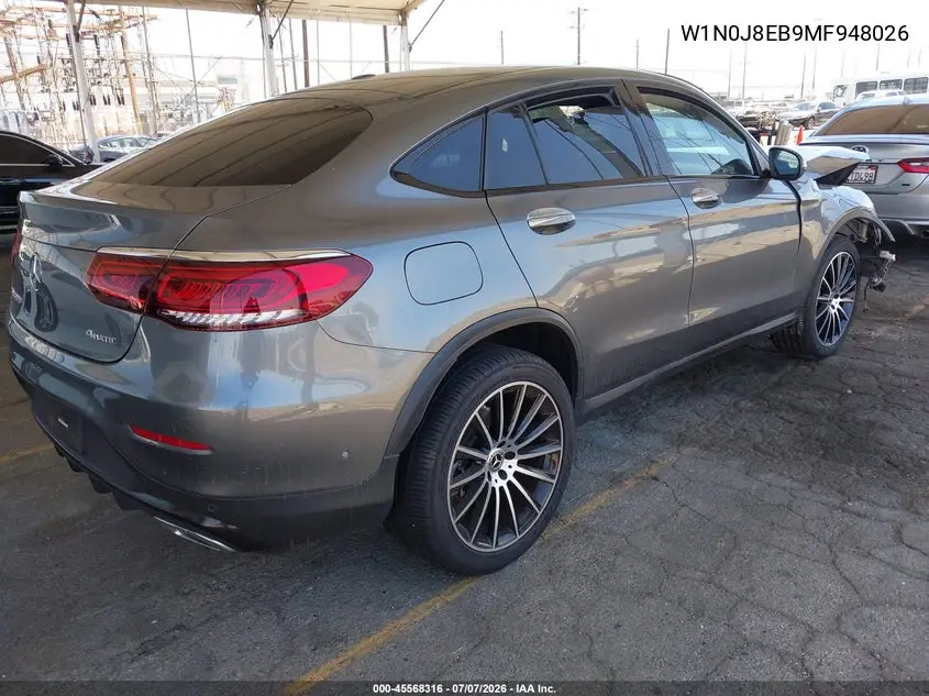 2021 Mercedes-Benz Glc 300 Coupe 4Matic VIN: W1N0J8EB9MF948026 Lot: 45568316
