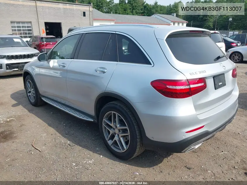 2016 Mercedes-Benz Glc 300 4Matic VIN: WDC0G4KB3GF113007 Lot: 45607027