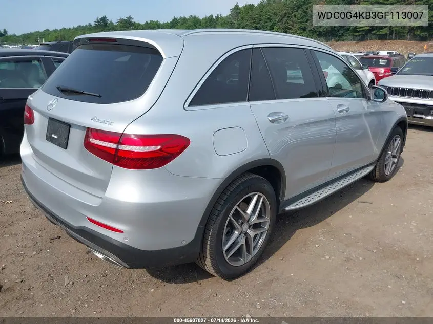 2016 Mercedes-Benz Glc 300 4Matic VIN: WDC0G4KB3GF113007 Lot: 45607027