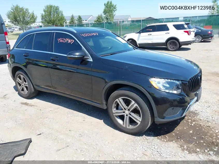 2017 Mercedes-Benz Glc 300 4Matic VIN: WDC0G4KBXHF123986 Lot: 45620407