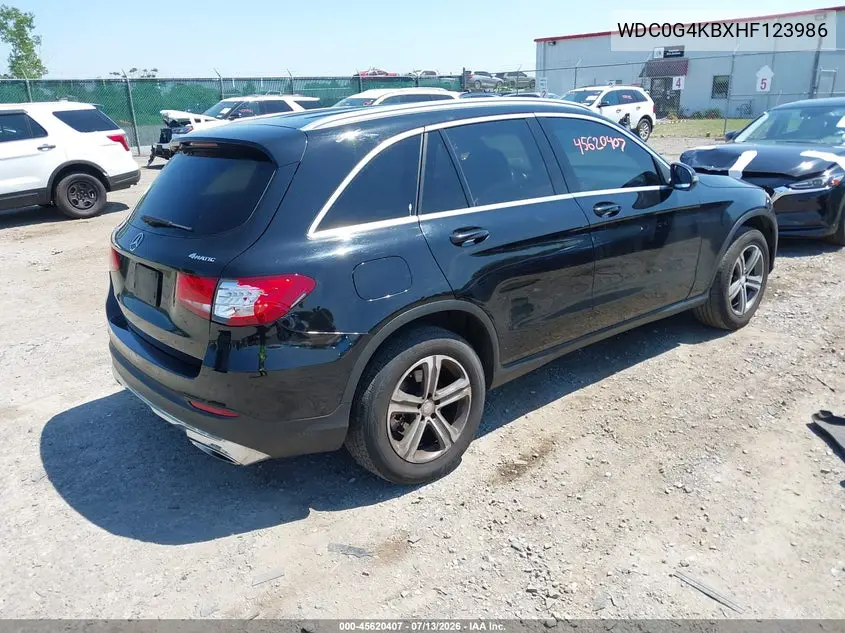 2017 Mercedes-Benz Glc 300 4Matic VIN: WDC0G4KBXHF123986 Lot: 45620407