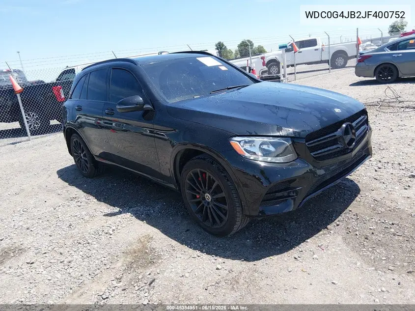 2018 Mercedes-Benz Glc 300 VIN: WDC0G4JB2JF400752 Lot: 45384951