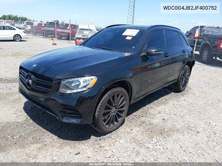 2018 Mercedes-Benz Glc 300 VIN: WDC0G4JB2JF400752 Lot: 45384951