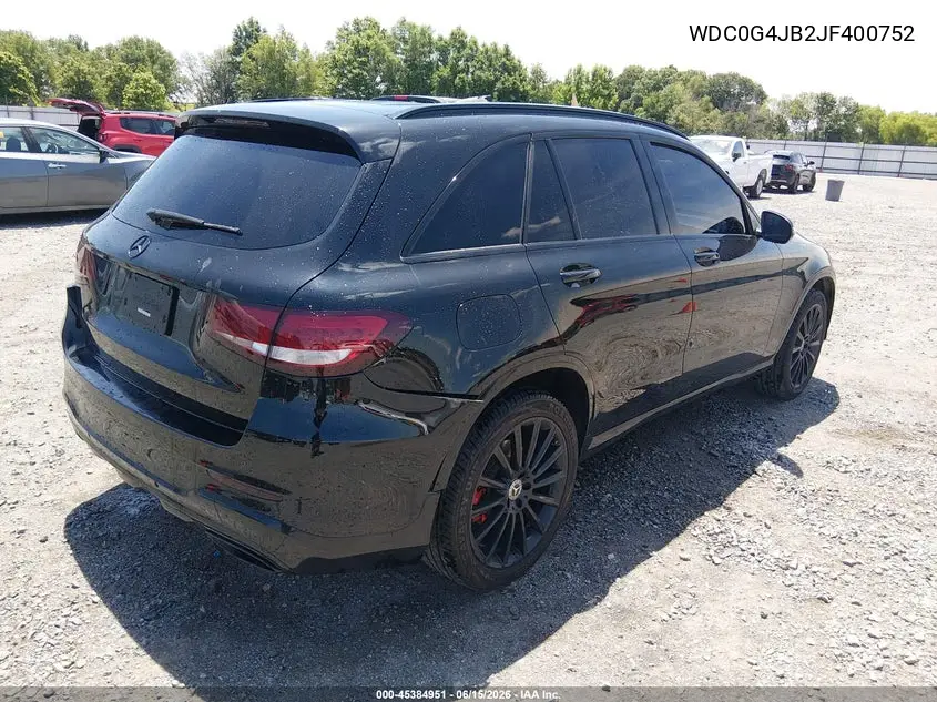 2018 Mercedes-Benz Glc 300 VIN: WDC0G4JB2JF400752 Lot: 45384951
