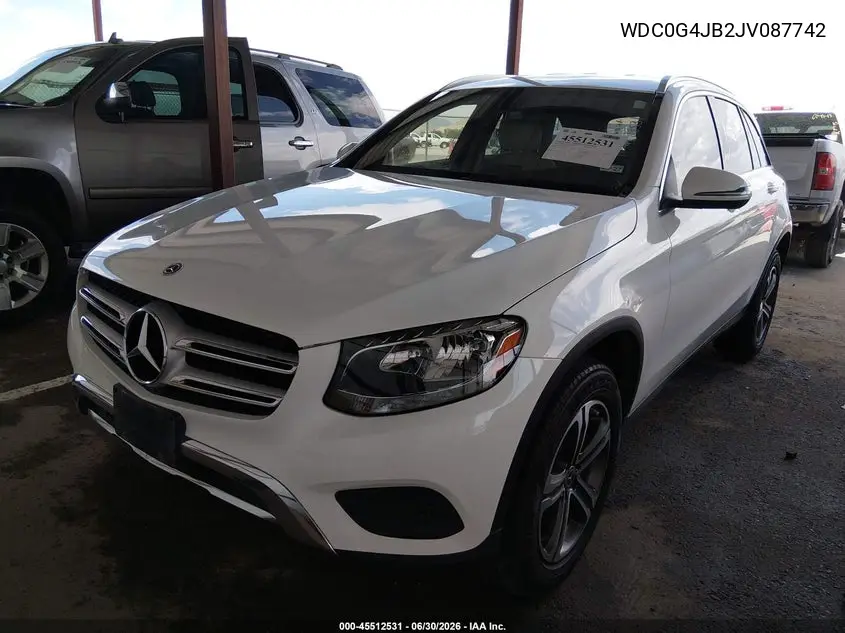 2018 Mercedes-Benz Glc 300 VIN: WDC0G4JB2JV087742 Lot: 45512531