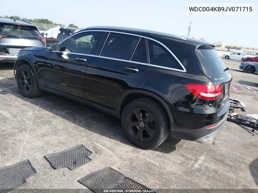 2018 Mercedes-Benz Glc 300 4Matic VIN: WDC0G4KB9JV071715 Lot: 45551646