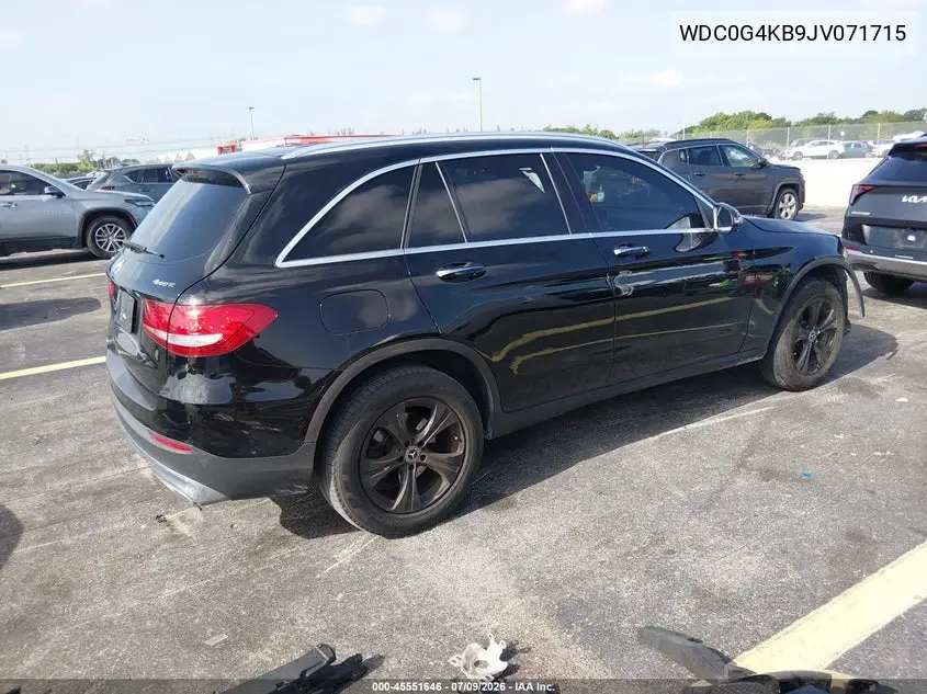 2018 Mercedes-Benz Glc 300 4Matic VIN: WDC0G4KB9JV071715 Lot: 45551646