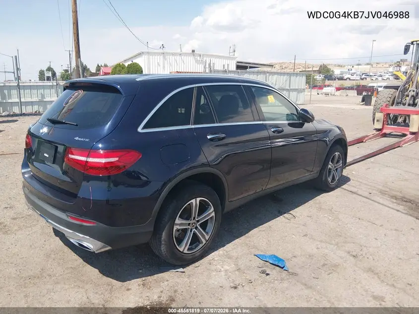 2018 Mercedes-Benz Glc 300 4Matic VIN: WDC0G4KB7JV046988 Lot: 45561819