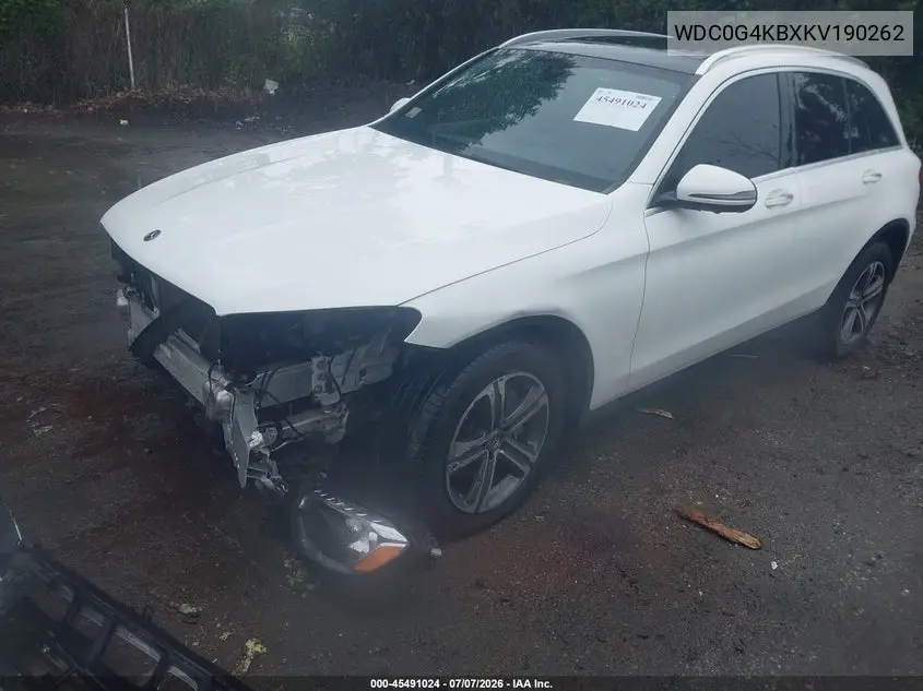 2019 Mercedes-Benz Glc 300 4Matic VIN: WDC0G4KBXKV190262 Lot: 45491024