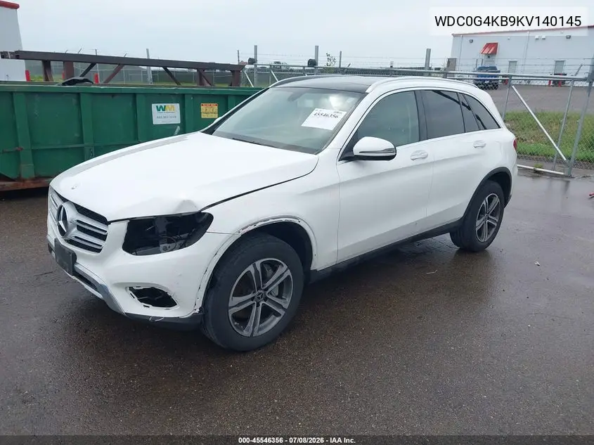 2019 Mercedes-Benz Glc 300 4Matic VIN: WDC0G4KB9KV140145 Lot: 45546356