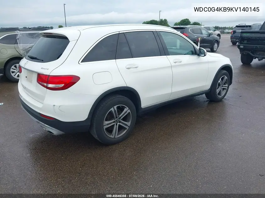 2019 Mercedes-Benz Glc 300 4Matic VIN: WDC0G4KB9KV140145 Lot: 45546356