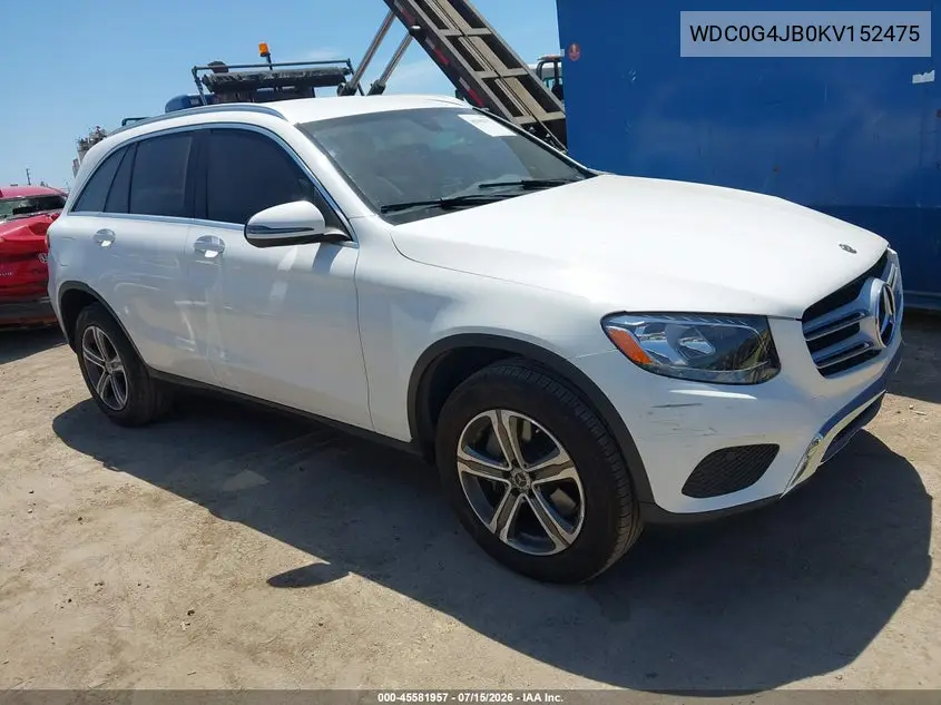 2019 Mercedes-Benz Glc 300 VIN: WDC0G4JB0KV152475 Lot: 45581957