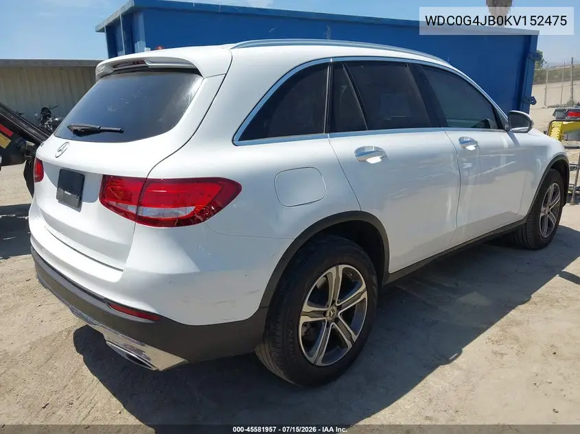 2019 Mercedes-Benz Glc 300 VIN: WDC0G4JB0KV152475 Lot: 45581957