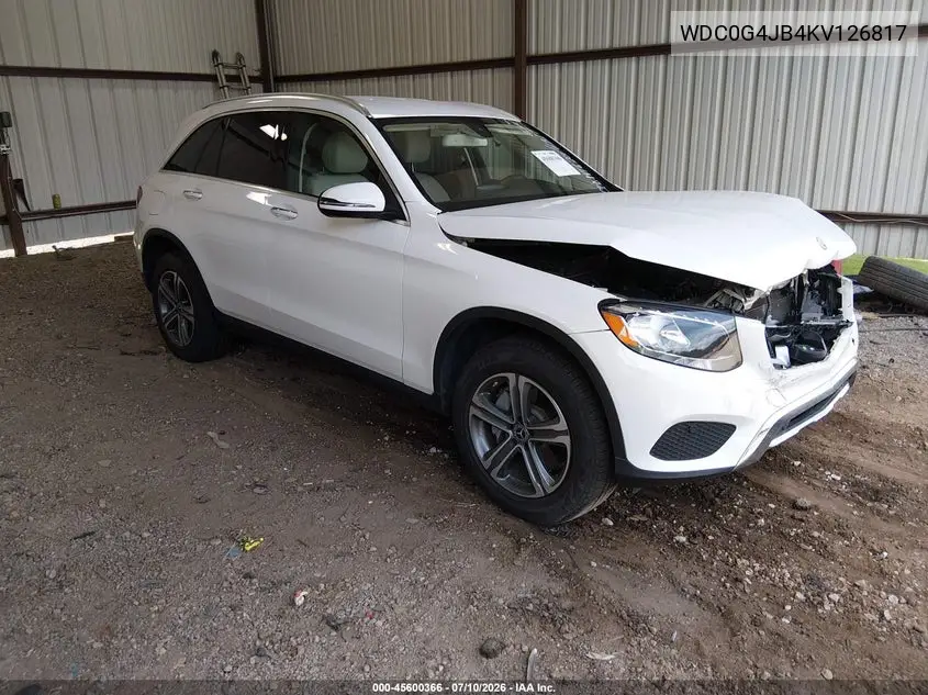 2019 Mercedes-Benz Glc 300 VIN: WDC0G4JB4KV126817 Lot: 45600366